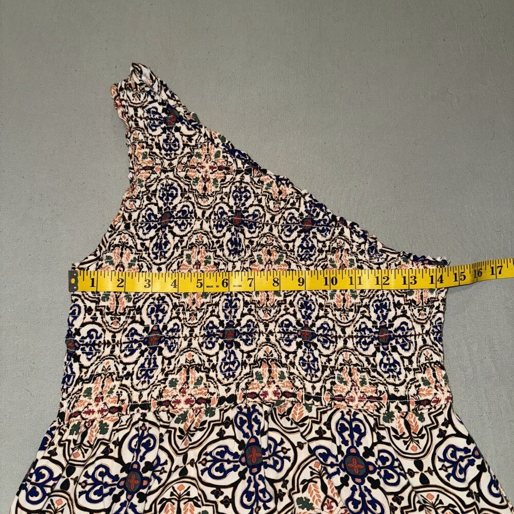 Knox Rose A-Line Dress Women's Medium Multi Floral Print One Shoulder Pockets‎ - Picture 4 of 8